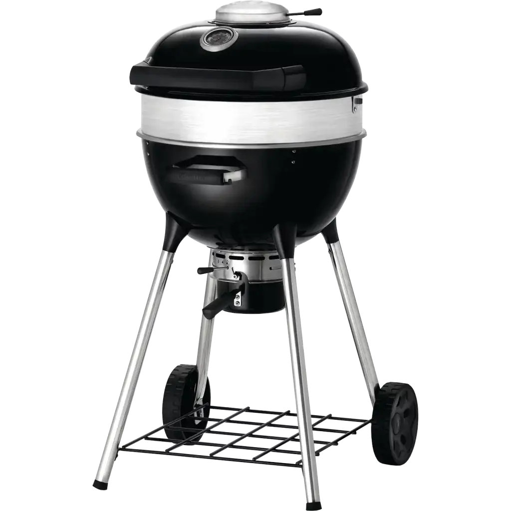 Napoleon PRO Kettle Holzkohle Kugelgrill Ø47cm: schwarz/silberner Holzkohlegrill mit Deckel, Thermometer, Rädern, Ablage.